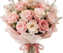 Pink Romance bouquet of pink and cream roses