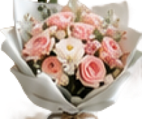 Pure Love bouquet of white and pink flowers